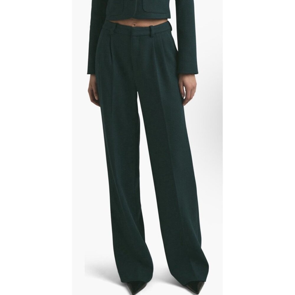 Favorite Daughter The Agnes Pleated High Waisted Women’s Houndstooth Pants Sz 0